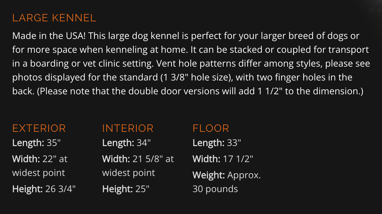 Ruffland Kennel Large