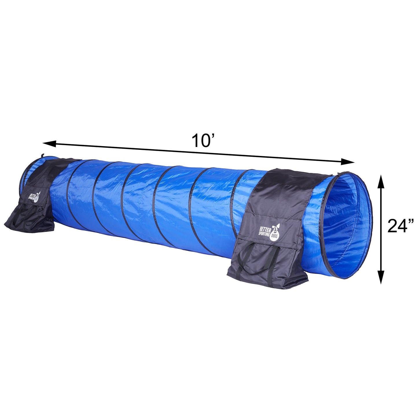 Better Sporting Dogs 10 ft Dog Agility Tunnel with Sandbags – Training Tunnel for Backyard Agility Courses