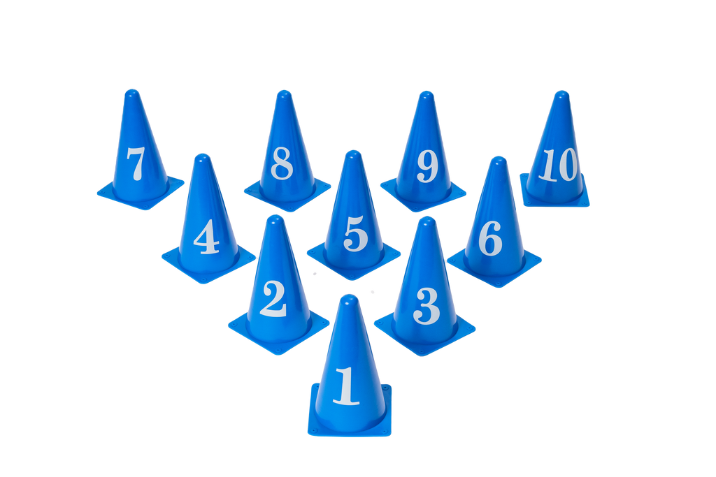 Pack of 10 Durable Numbered Cones for Dog Agility Training