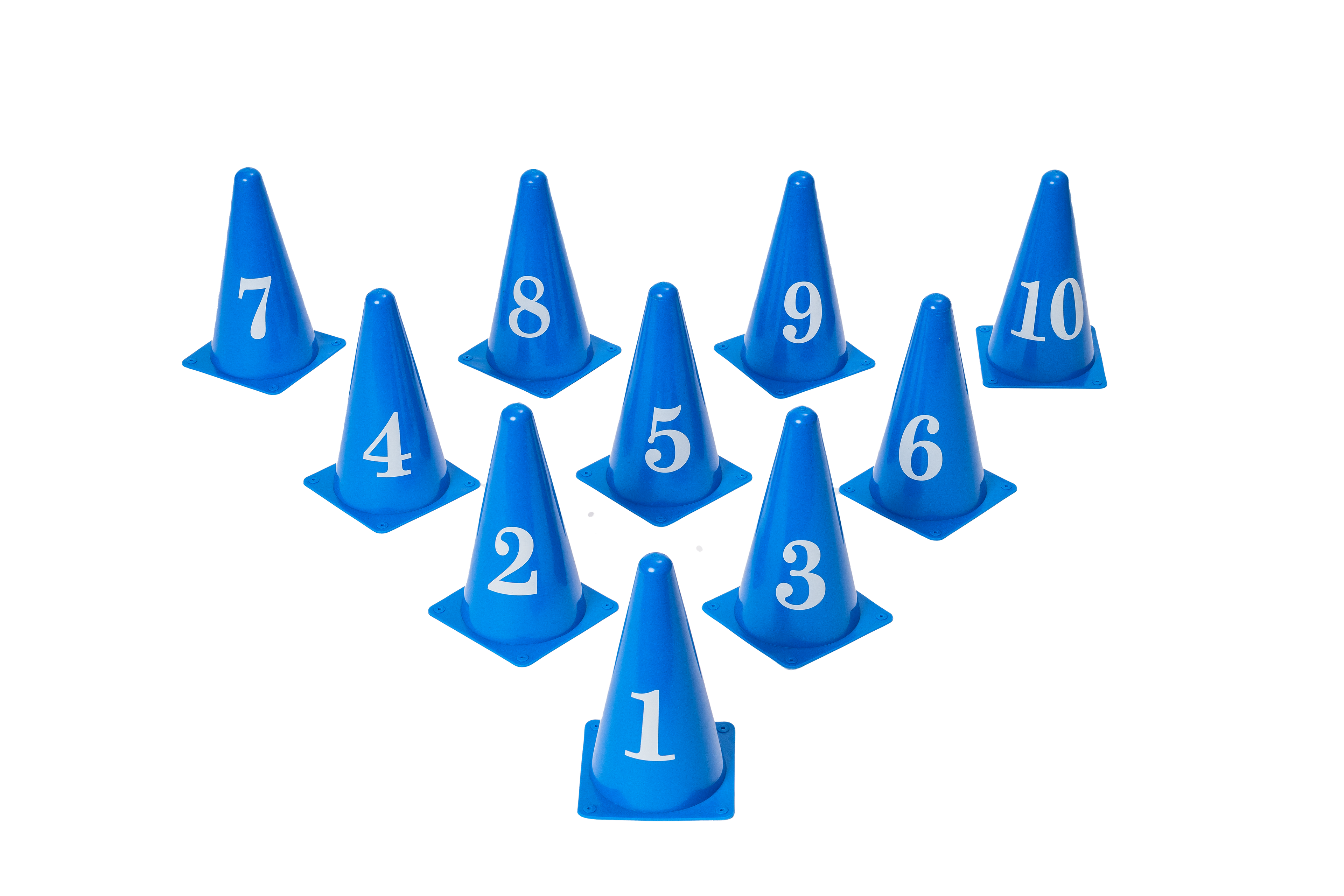 Pack of 10 Durable Numbered Cones for Dog Agility Training